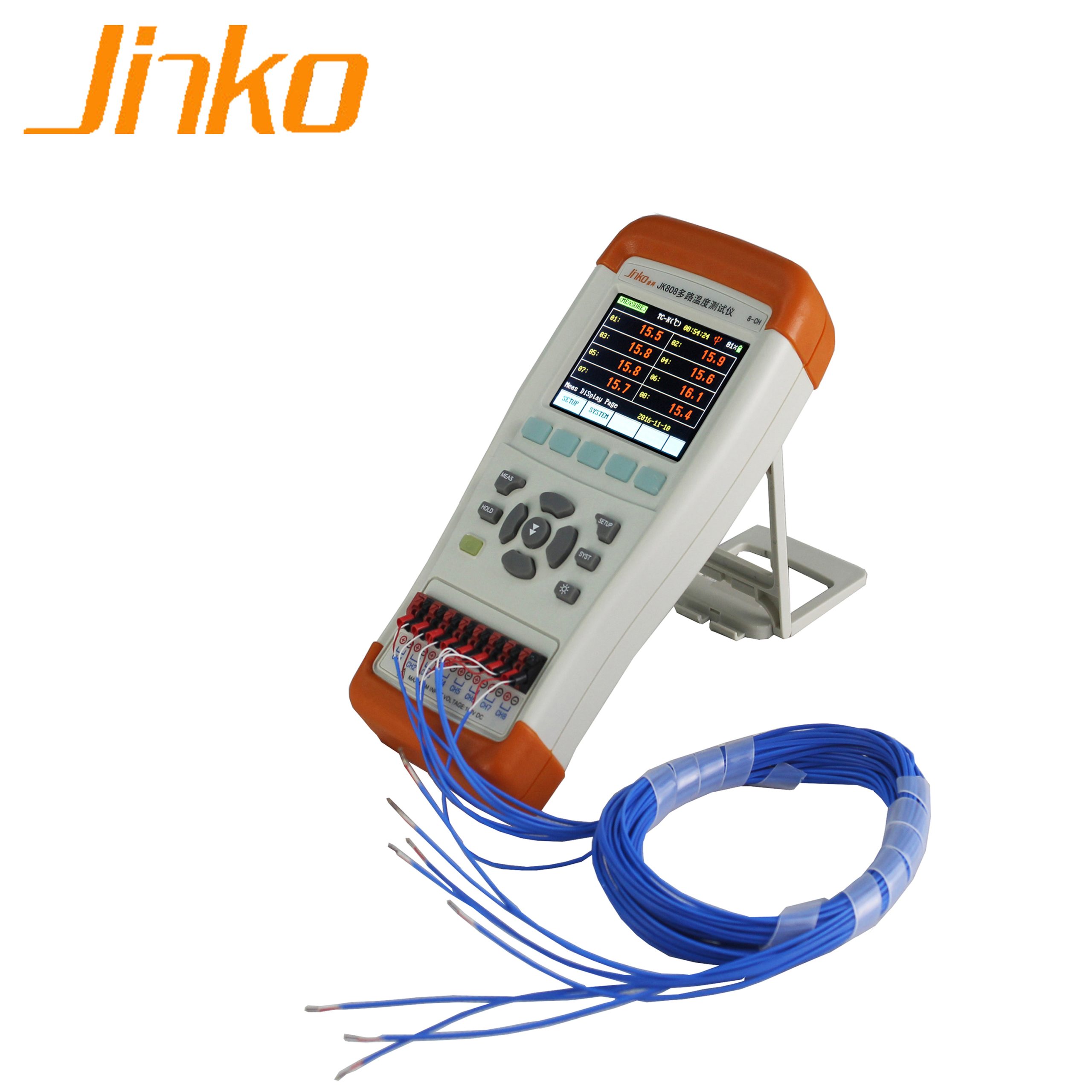 Medidor de temperatura multicanal portátil JK808