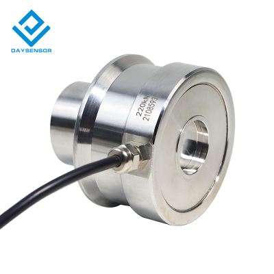 Transductor de fuerza de anillo robusto con capacidad de 450 T para pesaje de tolvas en entornos exigentes y protección contra sobrecargas.