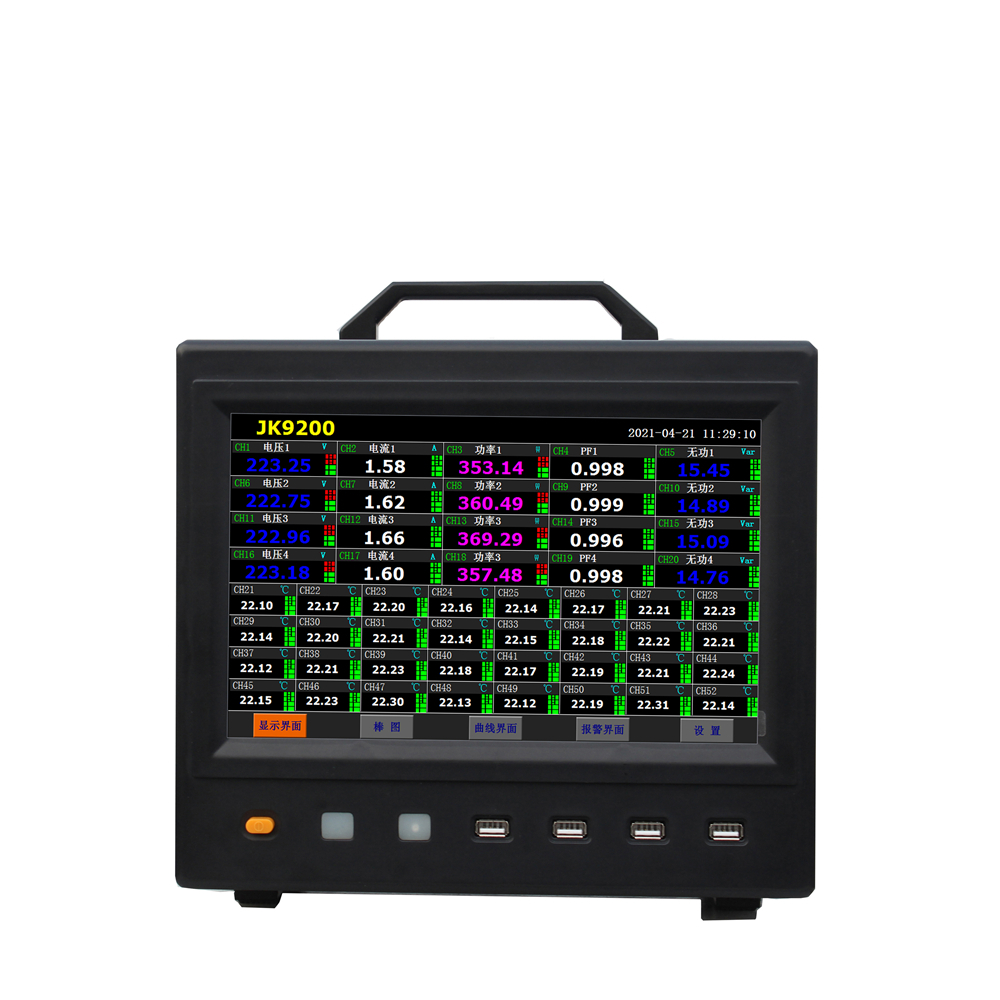 Registrador multicanal de temperatura y potencia JK9200